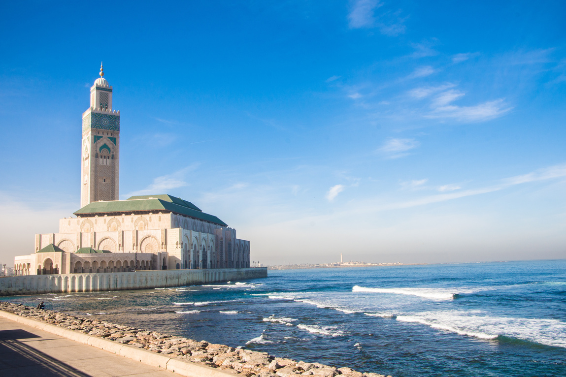 Mosque by the Sea in Casablanca, Morocco